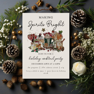 Weihnachts-Cocktailparty-Einladung   Frohe Stimmun Feiertagskarte