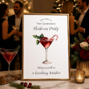 Weihnachts-Cocktailparty-Getränkebar Poster