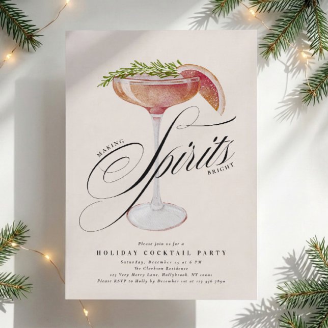 Weihnachts-Cocktailparty 'Making Spirits Bright' Einladung (Von Creator hochgeladen)