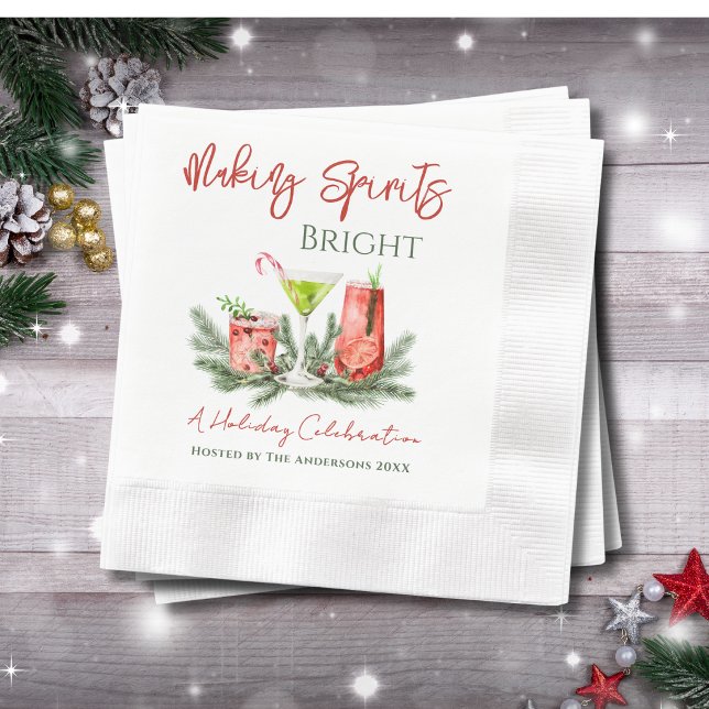 Weihnachts-Cocktailparty Making Spirits Bright  Serviette (Von Creator hochgeladen)