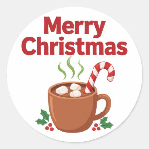 Weihnachts-Cocoa-Tasse Runder Aufkleber