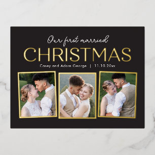 Weihnachts-Collage Real Foil Weihnachtskarte Postk Folien Feiertagspostkarte