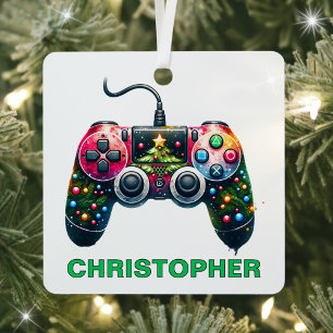 Weihnachts-Controller-Gamer-Individuelle Name Ornament Aus Metall