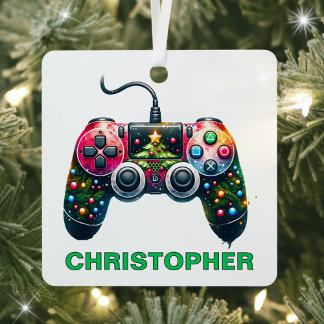 Weihnachts-Controller-Gamer-Individuelle Name Ornament Aus Metall
