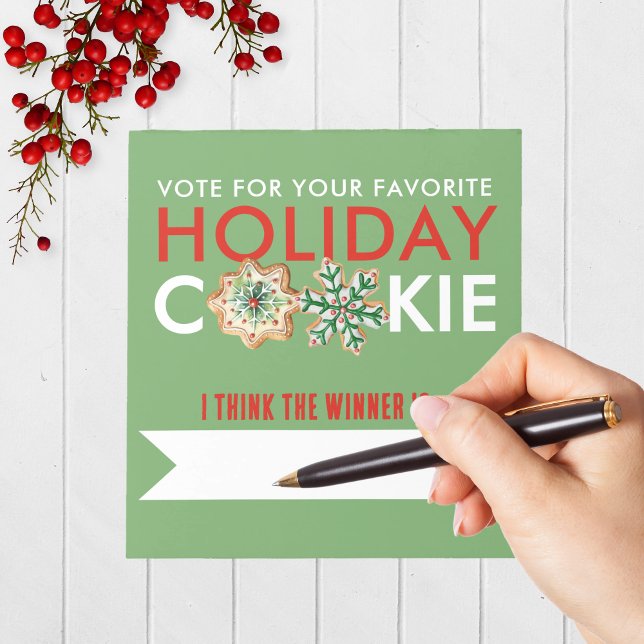 Weihnachts-Cookie Abstimmung Notepad Pack von 40 Notizblock (Holiday Cookie Contest Voting Notepad Pack of 40 for Christmas Cookie and Baking Competitions)