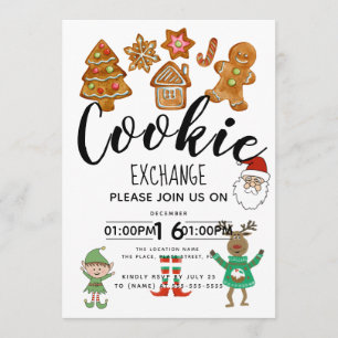 Weihnachts-Cookie Austausch Spendenaktion Party Einladung
