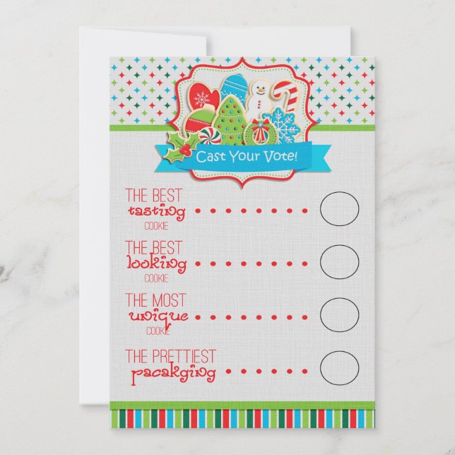 Weihnachts-Cookie-Austausch Stimmzettel (Vorderseite)