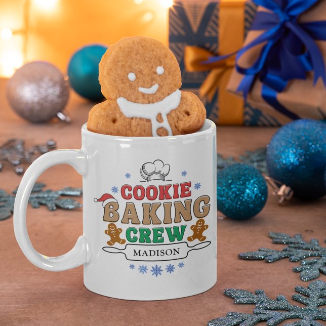 Weihnachts-Cookie Backen Crew Personalisiert Urlau Kaffeetasse (Von Creator hochgeladen)