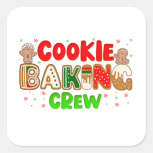 Weihnachts-Cookie Baking Crew Group Matching Xmas Quadratischer Aufkleber