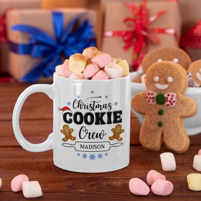 Weihnachts-Cookie-Crew Personalisierter Urlaub Bac Kaffeetasse (Von Creator hochgeladen)