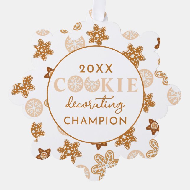 Weihnachts-Cookie-Dekorationspreis Ornament Karte (Vorderseite)