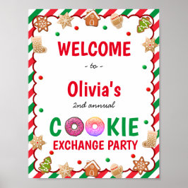 Weihnachts-Cookie-Exchange Begrüßungszeichen Poster