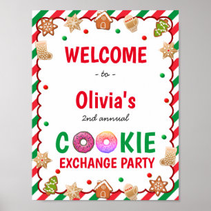 Weihnachts-Cookie-Exchange Begrüßungszeichen Poster