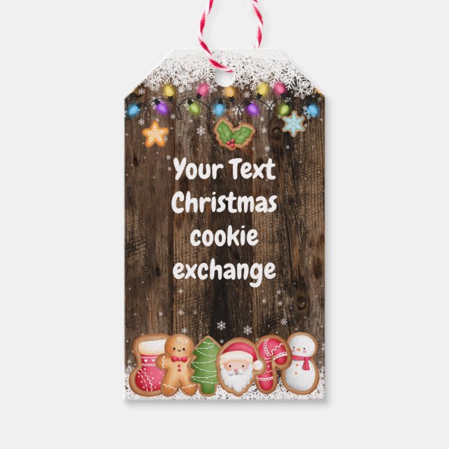 Weihnachts-Cookie-Exchange Benutzerdefinierte Gesc Geschenkanhänger (Vorderseite)