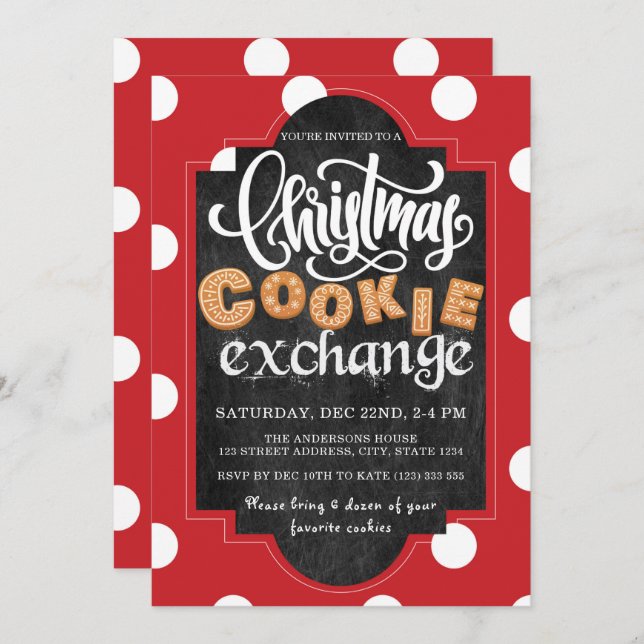 Weihnachts-Cookie-Exchange-Party Einladung (Vorne/Hinten)