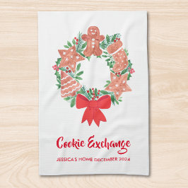 Weihnachts-Cookie-Exchange-Party Geschirrtuch