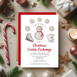 Weihnachts-Cookie Exchange Party Niedlich Snowman Einladung<br><div class="desc">Personalisiertes Weihnachts-Cookie Exchange Party Niedlich Snowman Einladung.</div>
