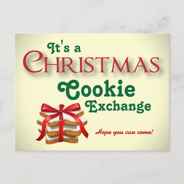 Weihnachts-Cookie-Exchange-Postkarte Feiertagspostkarte (Vorderseite)