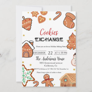 Weihnachts-Cookie Exchange Weihnachtsfest-Party Einladung