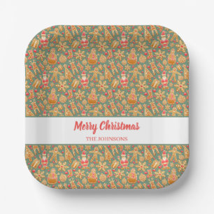 Weihnachts-Cookie-Feiertag  Pappteller