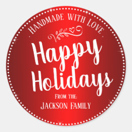 Weihnachts-Cookie Geschenk Eigener Familienname Runder Aufkleber