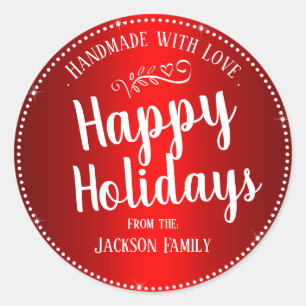 Weihnachts-Cookie Geschenk Eigener Familienname Runder Aufkleber