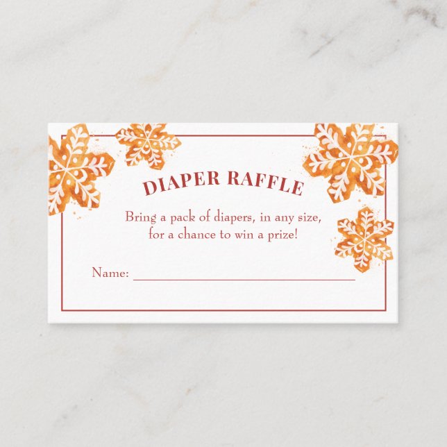 Weihnachts-Cookie Kinderdusche Windeln Raffle Tick Visitenkarte (Vorderseite)