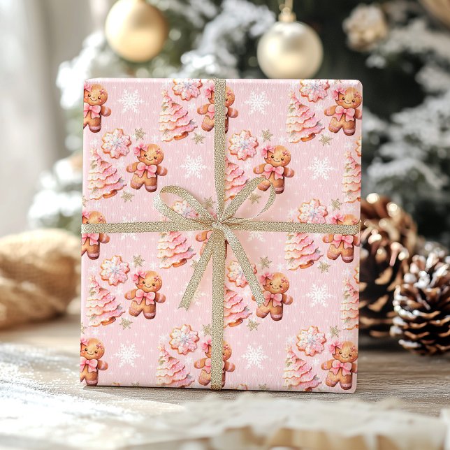Weihnachts-Cookie Lebkuchengebäck Manpink Mädchen  Geschenkpapier Set (Von Creator hochgeladen)
