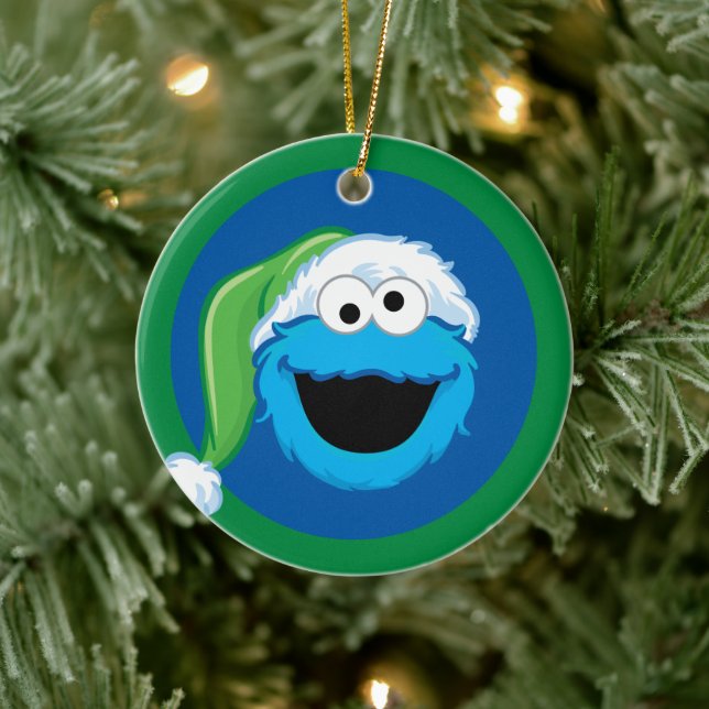 Weihnachts-Cookie-Monster Keramik Ornament (Baum)