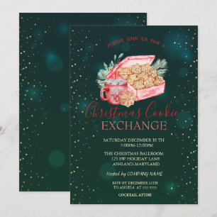 Weihnachts-Cookie Sterne Grünen Weihnachten Einladung