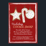 Weihnachts-Cookie-Swap-Urlaub Einladung<br><div class="desc">Yummy-Cookies mit weißem Zuckerguss und Sprinklen laden die Familie und die Freunde zu einem Party für den Kekskochtausch ein! Und für ein gut abgestimmtes Aussehen,  Siegel Sie Ihre Briefumschläge mit dem passenden Star-Cookie-Aufkleber und dem Adressetikett:</div>
