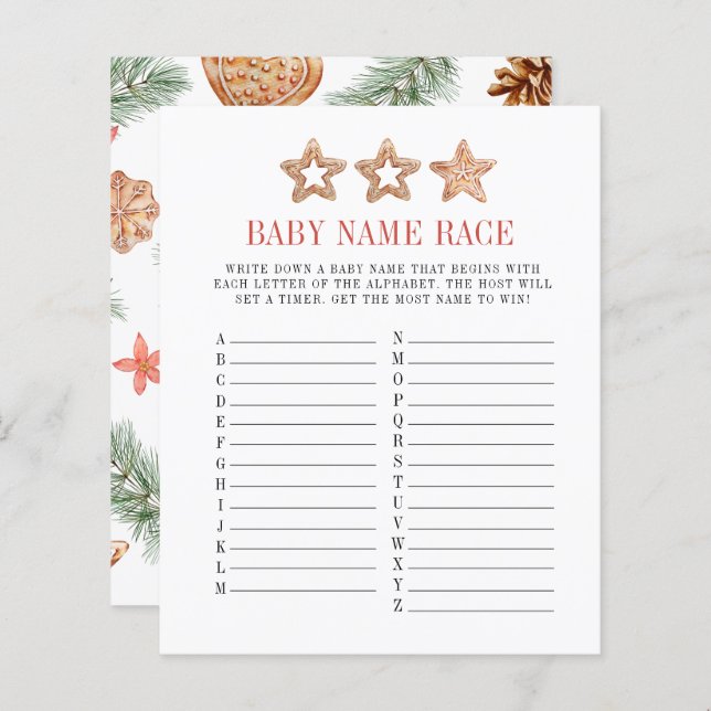 Weihnachts-Cookie Winter Baby Name Race Game (Vorne/Hinten)