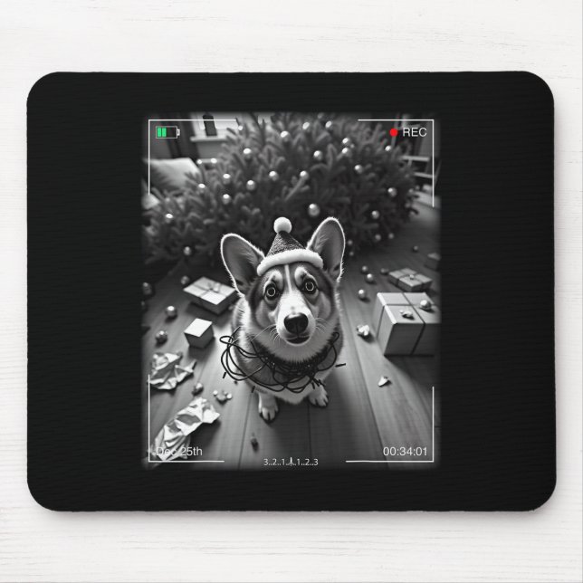 Weihnachts-Corgi auf Kamera erwischt Mousepad (Vorne)