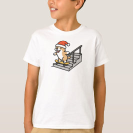 Weihnachts-Corgi auf Skateboard T-Shirt