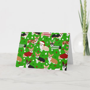 Weihnachts Corgi Dogs Card Karte