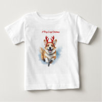 Weihnachts-Corgi mit Rentier-Antlers springen