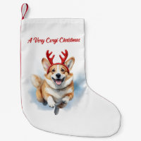 Weihnachts-Corgi mit Rentier-Antlers springen