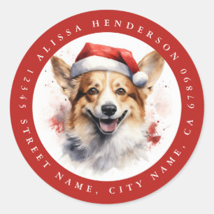 Weihnachts Corgi Round Stickers