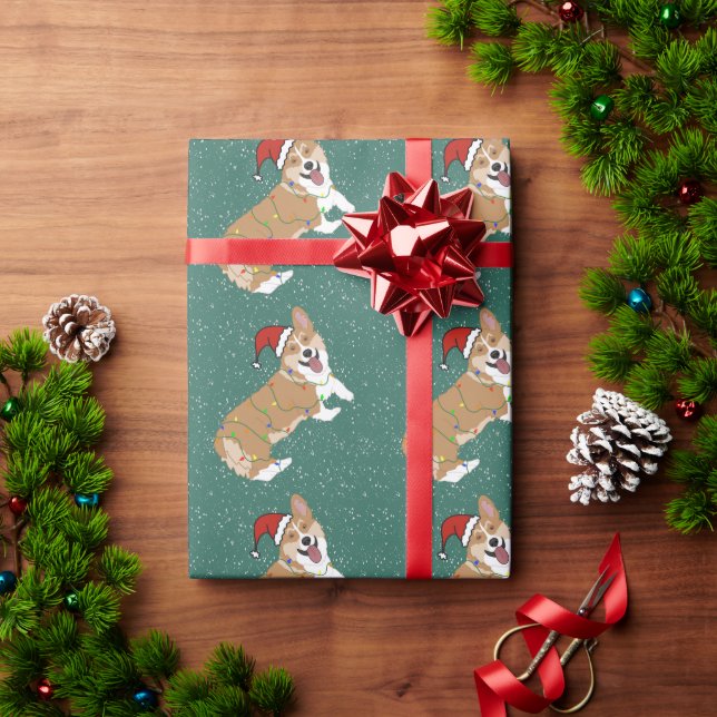 Weihnachts-Corgi-Wrapping-Papier Geschenkpapier (Feiertagsgeschenk)