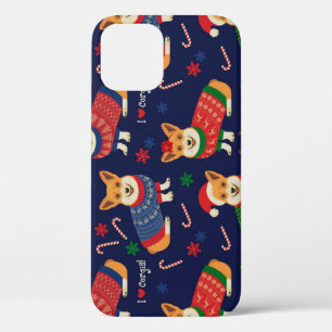 Weihnachts-Corgis: Festliche Vintage-Illustration. Case-Mate iPhone Hülle