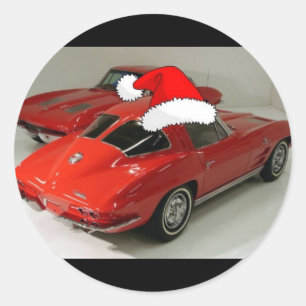 Weihnachts-Corvettes/Alles, was ich zu Weihnachten Runder Aufkleber