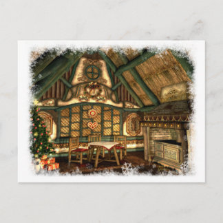 Weihnachts Cottage Feiertagspostkarte