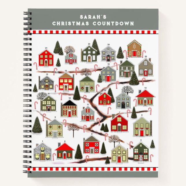 Weihnachts Countdown Holiday Planner Notebook Notizbuch (Vorderseite)