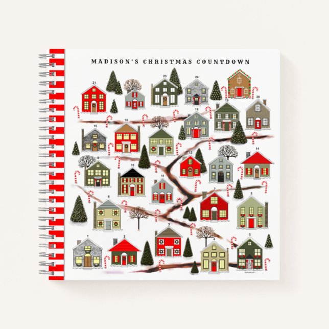 Weihnachts Countdown Holiday Planner Notebook Notizbuch (Vorderseite)