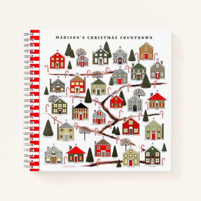 Weihnachts-Countdown-Urlaubsplaner-Notizbuch Notizbuch (Vorderseite)