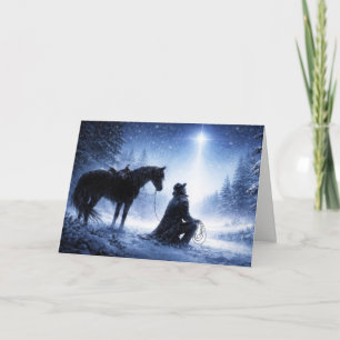Weihnachts-Country-Western-Cowboy-Nordstern Karte