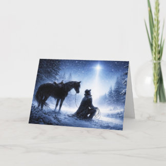 Weihnachts-Country-Western-Cowboy-Nordstern Karte