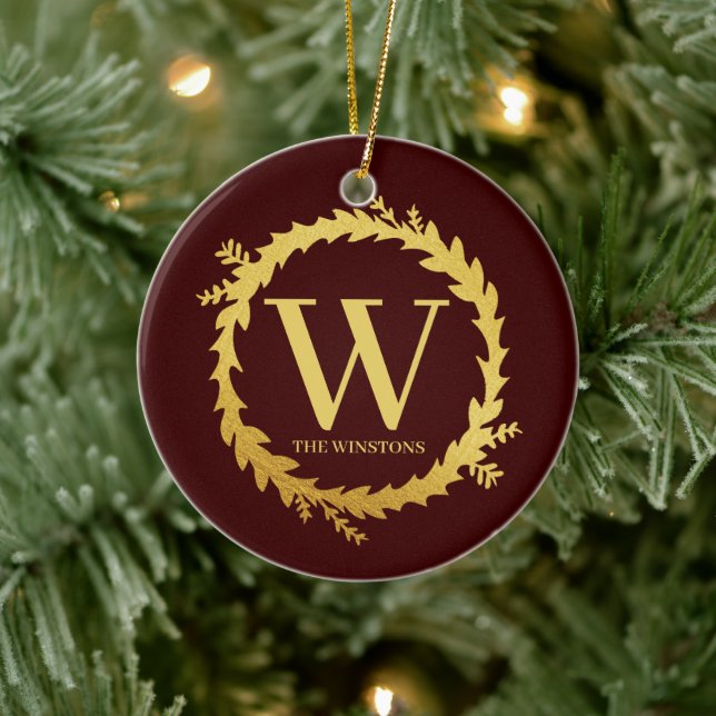 Weihnachts-Coupé-Monogramm-Foto Keramik Ornament (Baum)