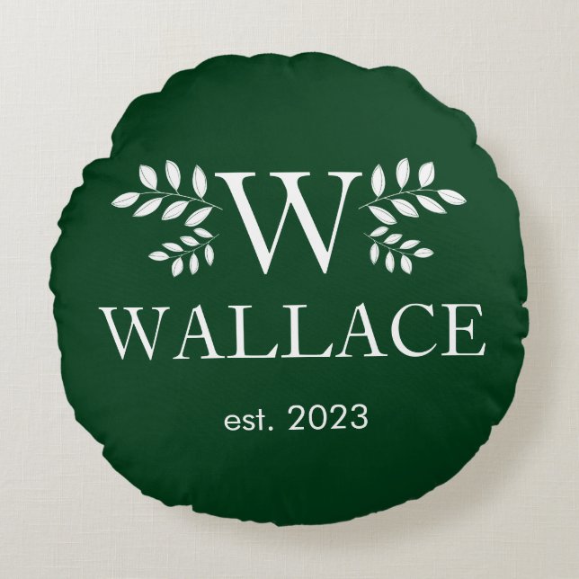 Weihnachts-Coupé-Monogramm-Foto Rundes Kissen (Vorderseite)