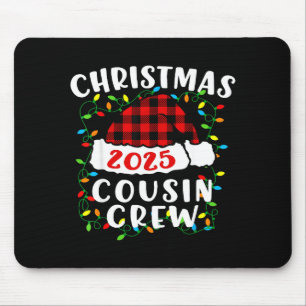 Weihnachts-Cousin-Crew 2025 Karierter Santa-Hut Xm Mousepad